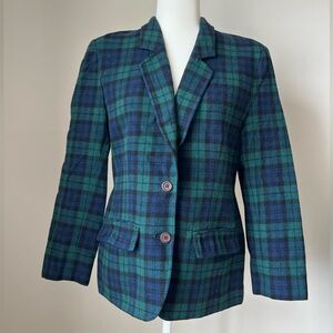 Vintage Pendleton Plaid Pure Virgin Wool Jacket Blazer